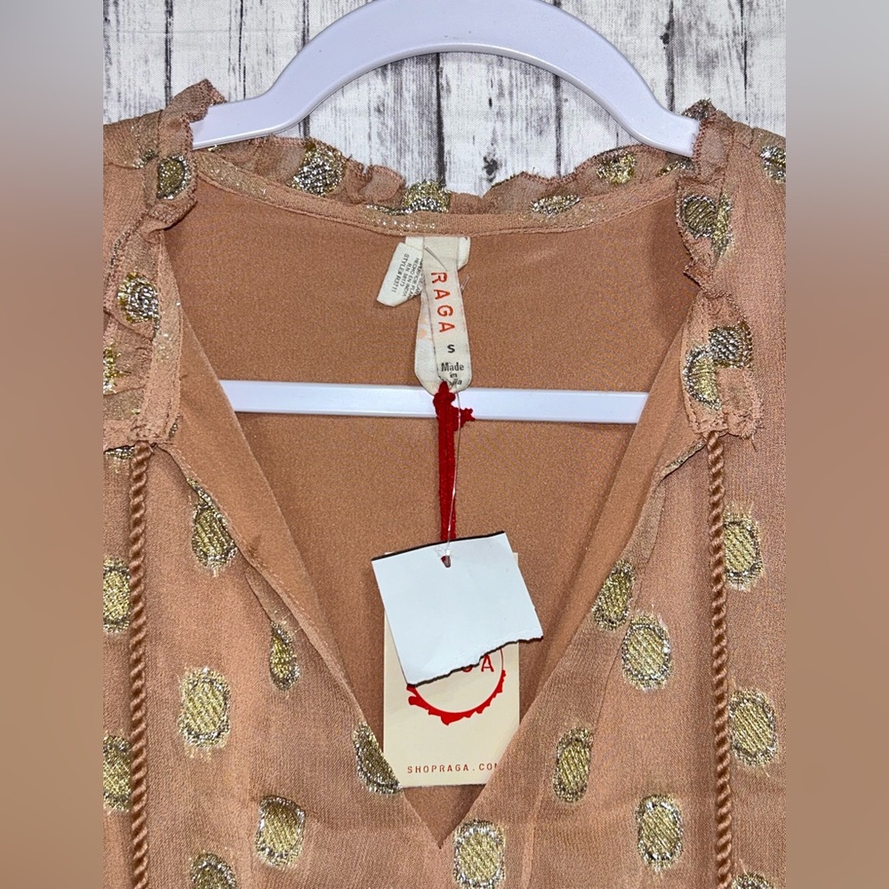 NWT Raga Kenna Metallic Dot Tiered Mini Dress - Picture 3 of 9